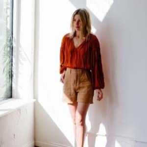 Enza Costa high waist linen shorts $195 Size 3
